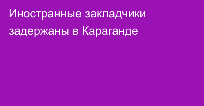 Иностранные закладчики задержаны в Караганде