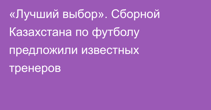 «Лучший выбор». Сборной Казахстана по футболу предложили известных тренеров