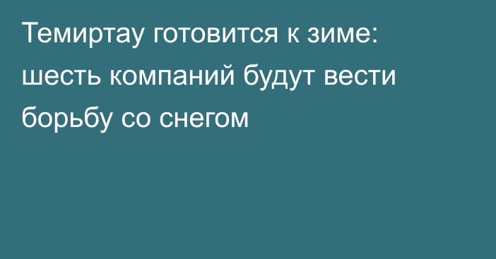 Темиртау готовится к зиме: шесть компаний будут вести борьбу со снегом