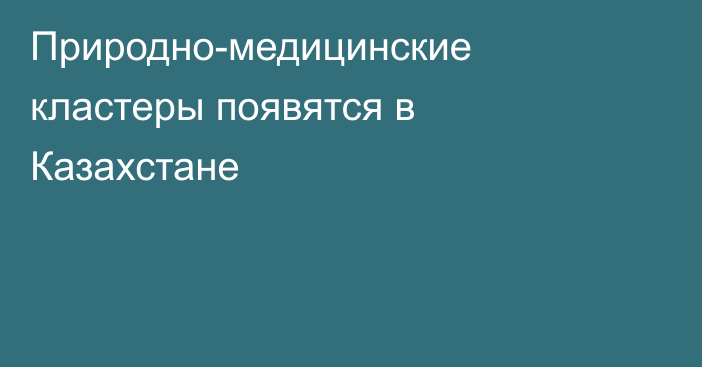 Природно-медицинские кластеры появятся в Казахстане