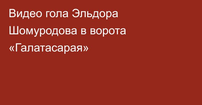 Видео гола Эльдора Шомуродова в ворота «Галатасарая»