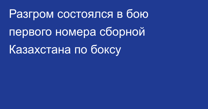 Разгром состоялся в бою первого номера сборной Казахстана по боксу