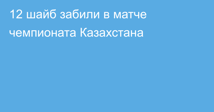 12 шайб забили в матче чемпионата Казахстана