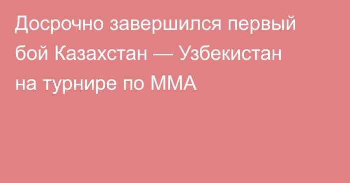 Досрочно завершился первый бой Казахстан — Узбекистан на турнире по ММА