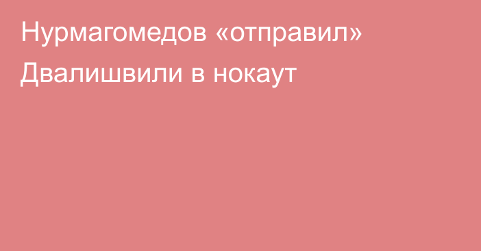 Нурмагомедов «отправил» Двалишвили в нокаут