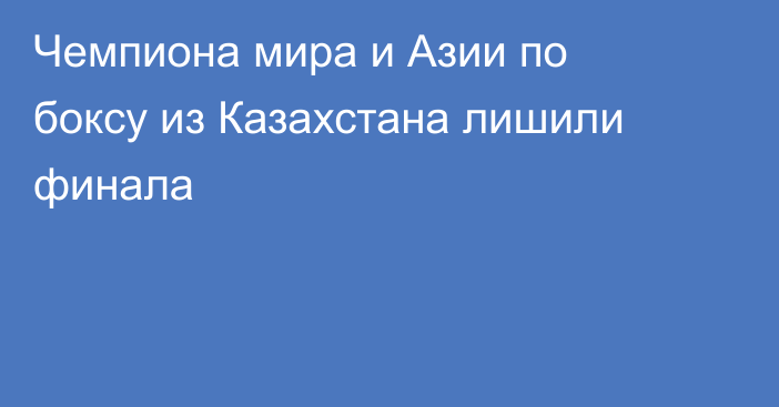 Чемпиона мира и Азии по боксу из Казахстана лишили финала