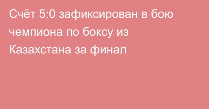 Счёт 5:0 зафиксирован в бою чемпиона по боксу из Казахстана за финал