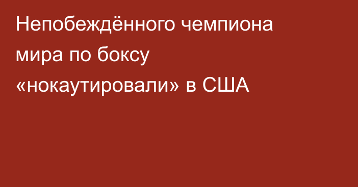 Непобеждённого чемпиона мира по боксу «нокаутировали» в США