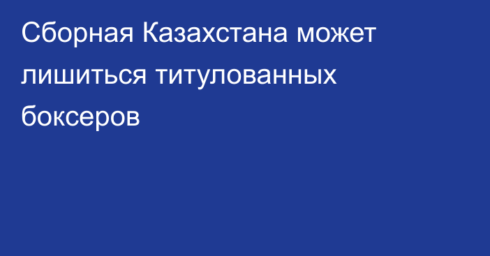 Сборная Казахстана может лишиться титулованных боксеров