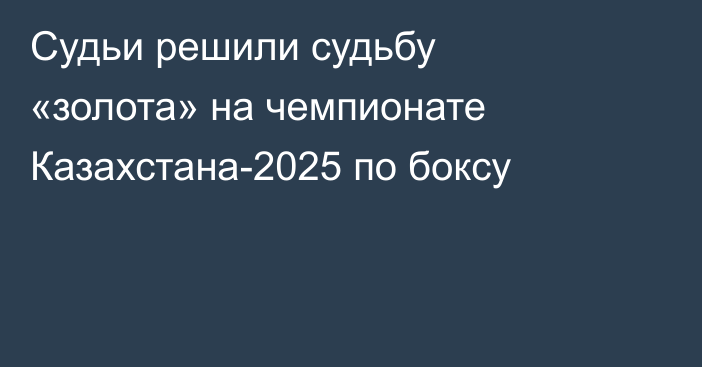 Судьи решили судьбу «золота» на чемпионате Казахстана-2025 по боксу
