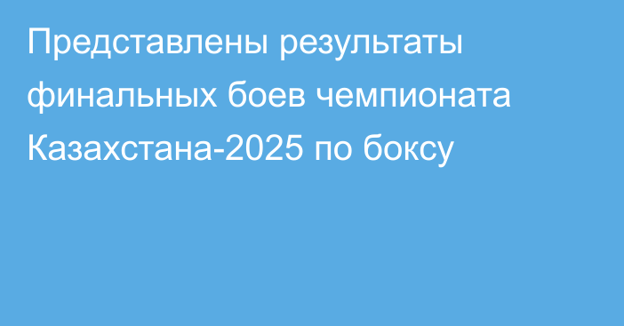 Представлены результаты финальных боев чемпионата Казахстана-2025 по боксу