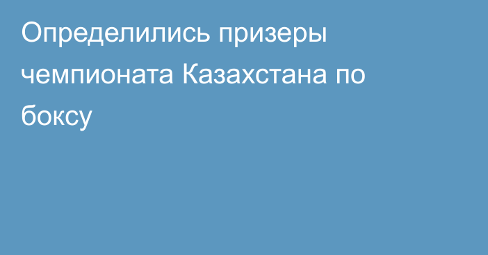 Определились призеры чемпионата Казахстана по боксу