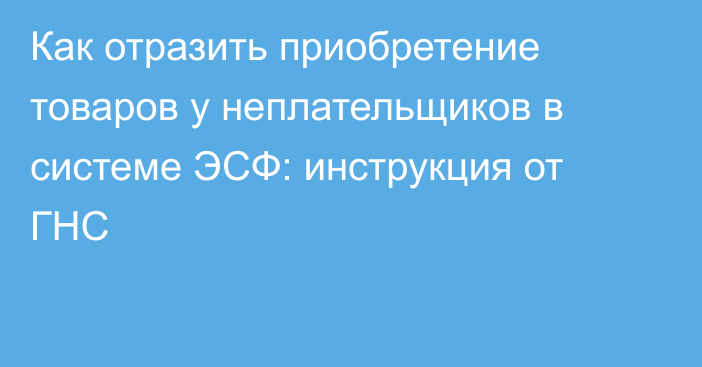 Как отразить приобретение товаров у неплательщиков в системе ЭСФ: инструкция от ГНС