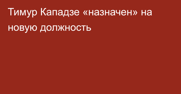 Тимур Кападзе «назначен» на новую должность