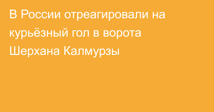 В России отреагировали на курьёзный гол в ворота Шерхана Калмурзы