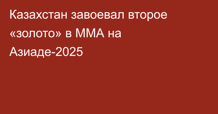 Казахстан завоевал второе «золото» в ММА на Азиаде-2025