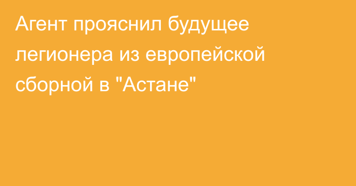 Агент прояснил будущее легионера из европейской сборной в 