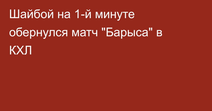 Шайбой на 1-й минуте обернулся матч 