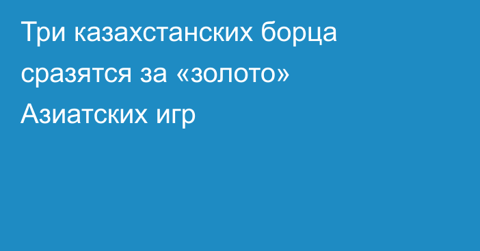 Три казахстанских борца сразятся за «золото» Азиатских игр