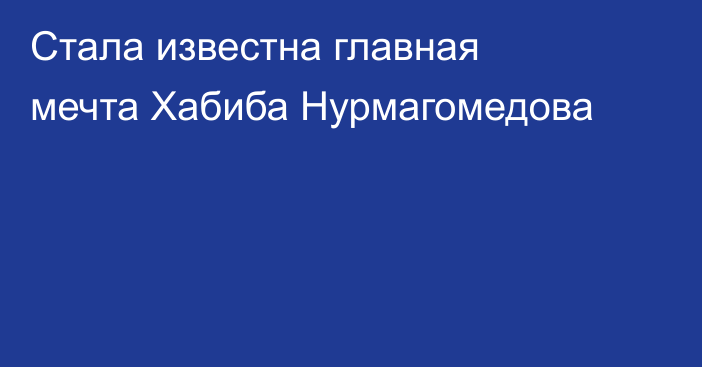 Стала известна главная мечта Хабиба Нурмагомедова