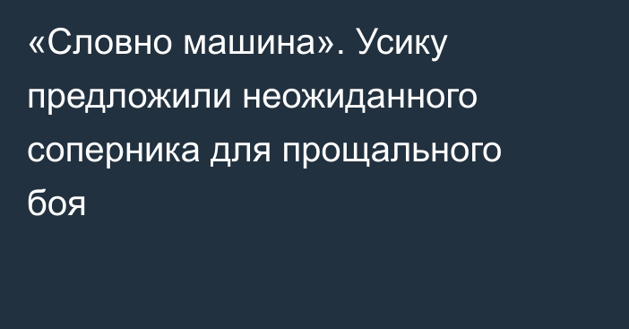 «Словно машина». Усику предложили неожиданного соперника для прощального боя
