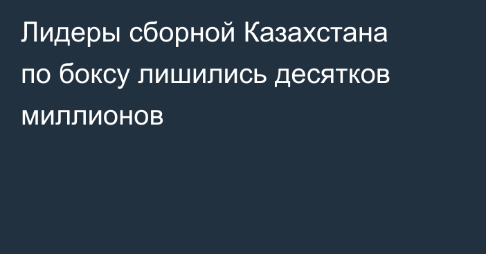 Лидеры сборной Казахстана по боксу лишились десятков миллионов