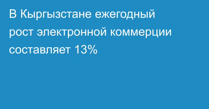 В Кыргызстане ежегодный рост электронной коммерции составляет 13%