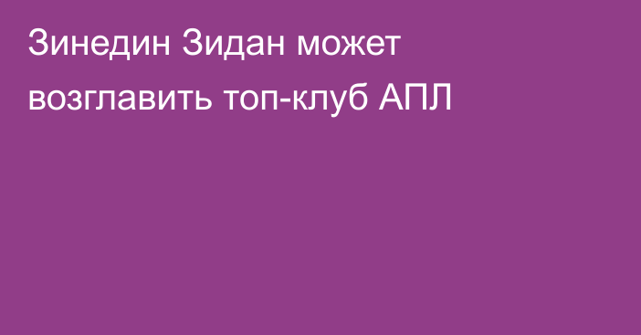 Зинедин Зидан может возглавить топ-клуб АПЛ
