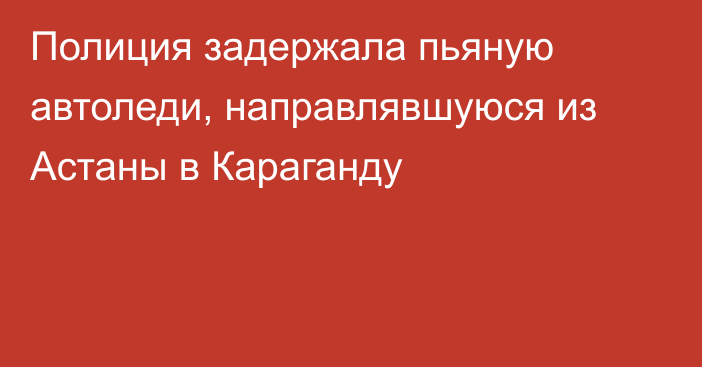 Полиция задержала пьяную автоледи, направлявшуюся из Астаны в Караганду