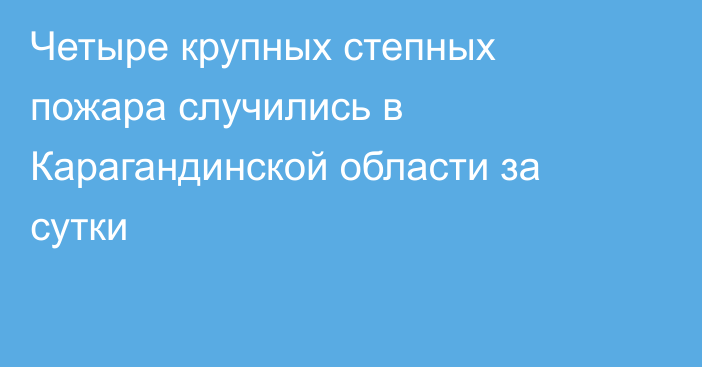 Четыре крупных степных пожара случились в Карагандинской области за сутки