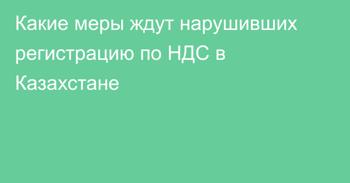 Какие меры ждут нарушивших регистрацию по НДС в Казахстане