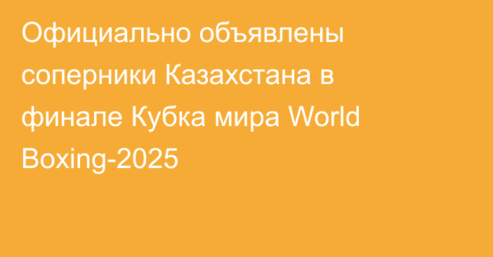 Официально объявлены соперники Казахстана в финале Кубка мира World Boxing-2025