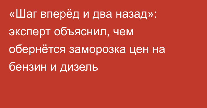 «Шаг вперёд и два назад»: эксперт объяснил, чем обернётся заморозка цен на бензин и дизель