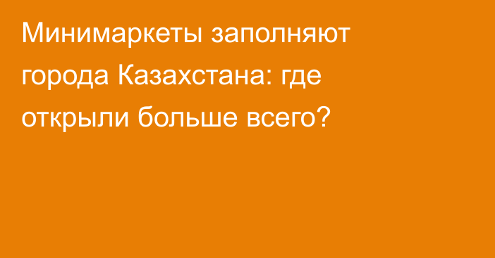 Минимаркеты заполняют города Казахстана: где открыли больше всего?