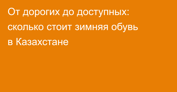 От дорогих до доступных: сколько стоит зимняя обувь в Казахстане