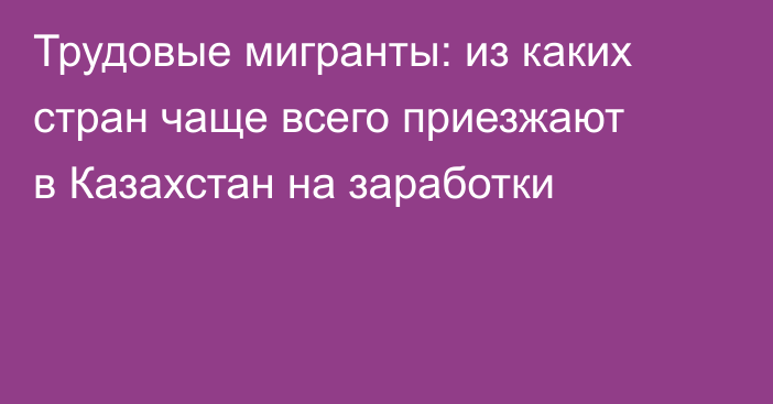 Трудовые мигранты: из каких стран чаще всего приезжают в Казахстан на заработки