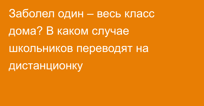 Заболел один – весь класс дома? В каком случае школьников переводят на дистанционку