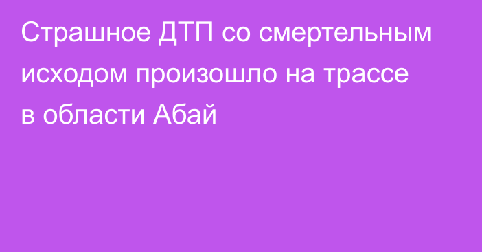 Страшное ДТП со смертельным исходом произошло на трассе в области Абай
