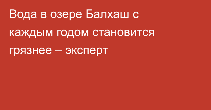 Вода в озере Балхаш с каждым годом становится грязнее – эксперт
