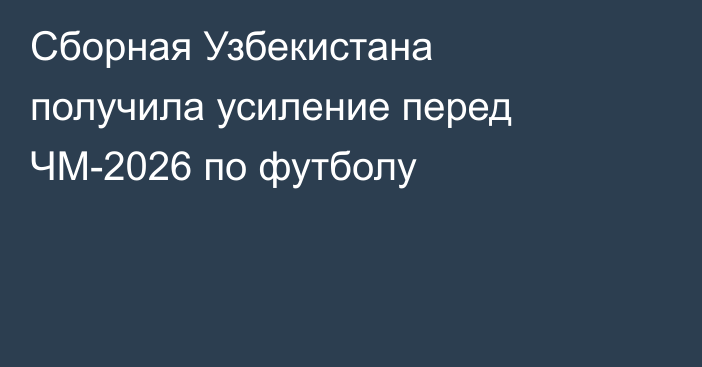 Сборная Узбекистана получила усиление перед ЧМ-2026 по футболу