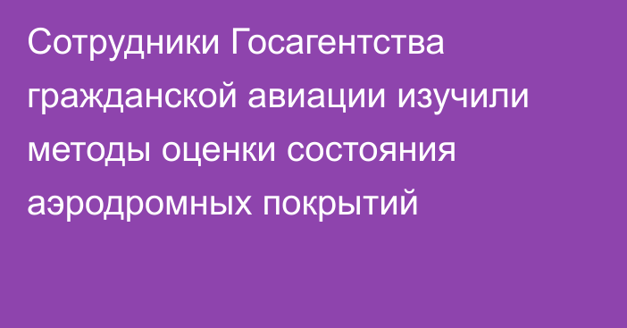 Сотрудники Госагентства гражданской авиации изучили методы оценки состояния аэродромных покрытий