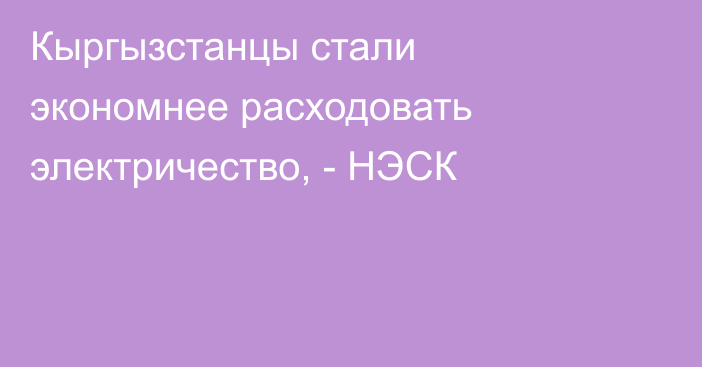 Кыргызстанцы стали экономнее расходовать электричество, - НЭСК