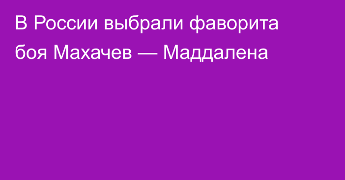 В России выбрали фаворита боя Махачев — Маддалена