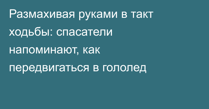 Размахивая руками в такт ходьбы: спасатели напоминают, как передвигаться в гололед