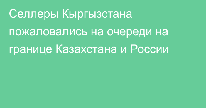 Селлеры Кыргызстана пожаловались на очереди на границе Казахстана и России