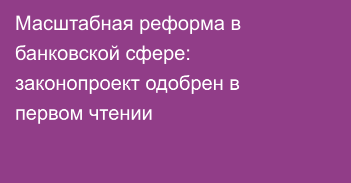 Масштабная реформа в банковской сфере: законопроект одобрен в первом чтении