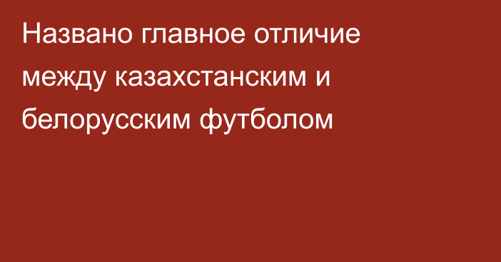 Названо главное отличие между казахстанским и белорусским футболом