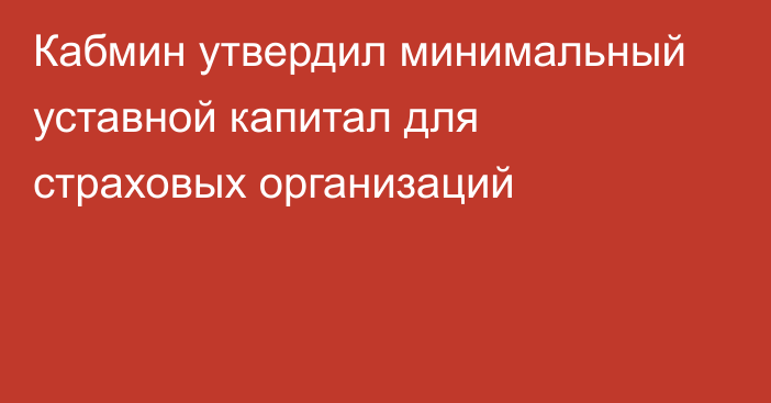 Кабмин утвердил минимальный уставной капитал для страховых организаций