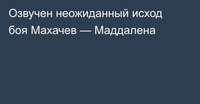 Озвучен неожиданный исход боя Махачев — Маддалена