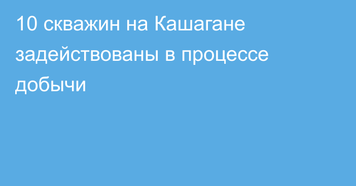10 скважин на Кашагане задействованы в процессе добычи